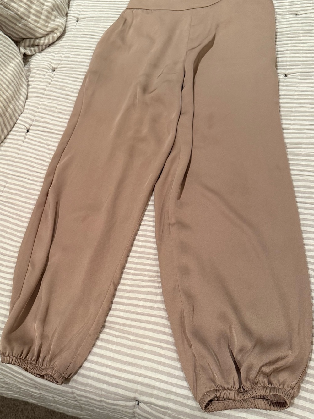 Express Women's Satin Jogger Pants in Blush - Picture 5 of 5